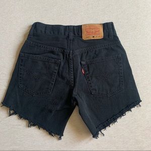 TINY black levi cut off shorts 550
